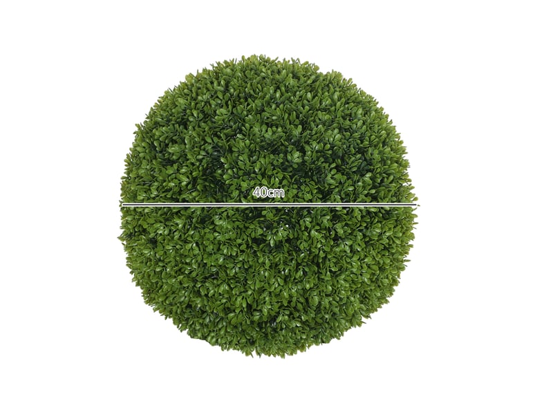  Lot de 2 boules de buis artificielles ø40 cm, plante fictive en plastique pour décoration intérieure et extérieure moderne  - Conforama D