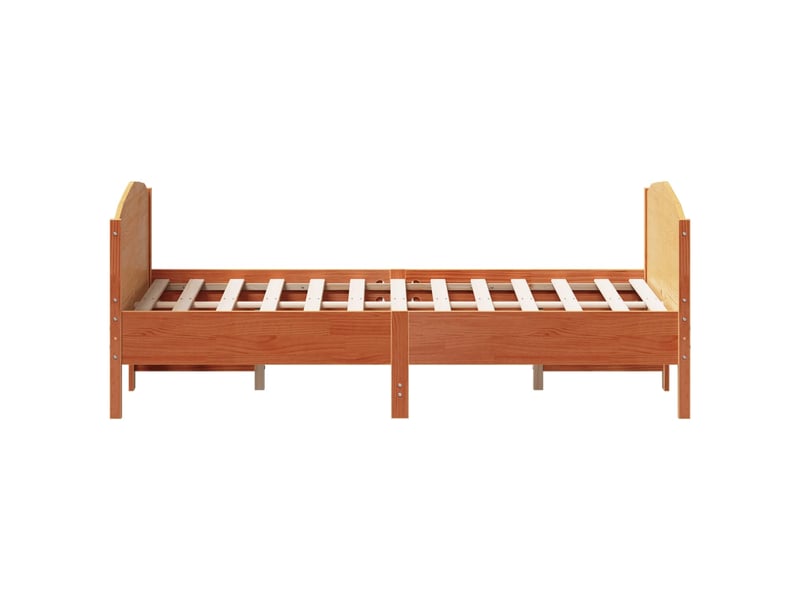 Lit double- lit adulte -  cadre de lit sans matelas  marron 120x190cm bois pin massif  - Conforama D