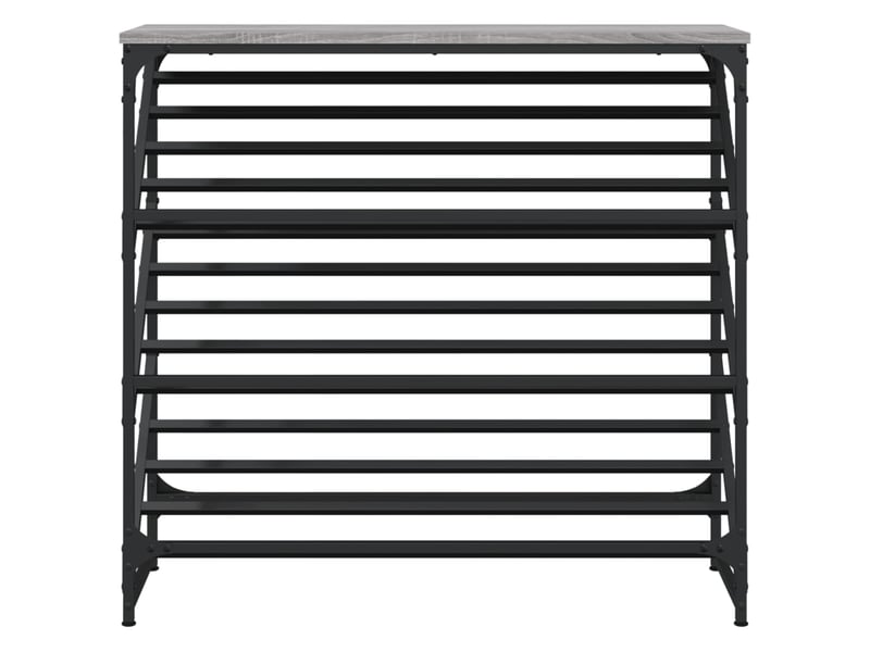  Meuble à chaussures, étagère à chaussures sonoma gris 90x30x85 cm bois d'ingénierie  - Conforama D