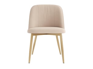 Lot de 4 chaises de salle à manger en velours beige, pieds dorés