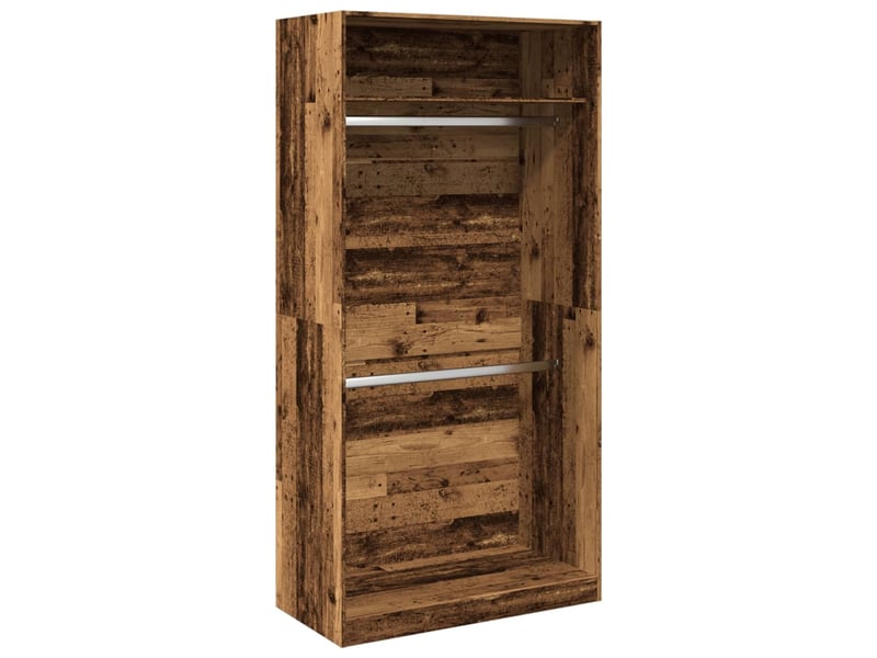  Garde-robe, armoire de rangement vieux bois 100x50x200 cm bois d'ingénierie shl14708  - Conforama A