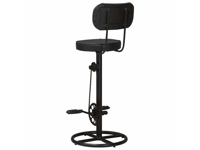  Lot de 2 tabouret de bar, chaise de bar noir cuir de chèvre véritable  - Conforama E