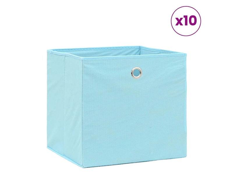  Boîtes de rangement 10 pcs tissu intissé 28x28x28 cm bleu azuré  - Conforama B