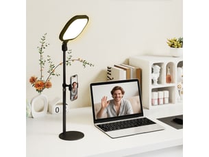 Lampe de bureau led avec support pour téléphone, 5 couleurs d'éclairage et 10 niveaux de luminosité, noire
