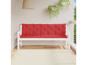 Lot de 2 coussins de banc jardin, coussins d'assise rouge 180x50x7 cm tissu oxford cf58738