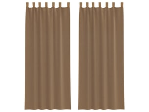 Lot de 2 rideaux en voile, voilages avec boucles marron clair 140x260 cm cf44307