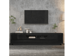 Meuble tv coloris noir 180 cm <strong>COVREO </strong> <strong></strong>