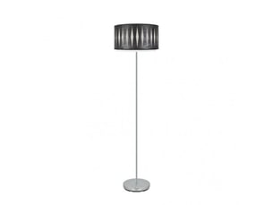 Lampadaire fabrilamp alexandra e27 coloris chromébois noir 162 x 40 x 40 cm