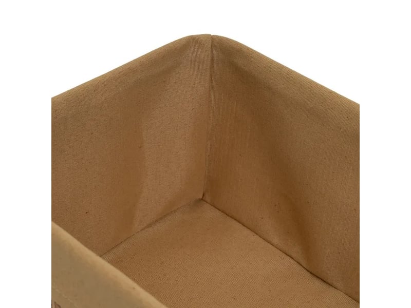  Lot de 4 paniers de rangement multiformes en bambou tressé et tissu marron,corbeilles multi-usages décoratives  - Conforama E