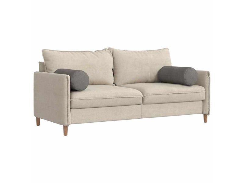  Lot de 2 coussins d'accent, coussins décoratifs, coussins lombaires gris clair ø 25 x 70 cm cf56732  - Conforama C
