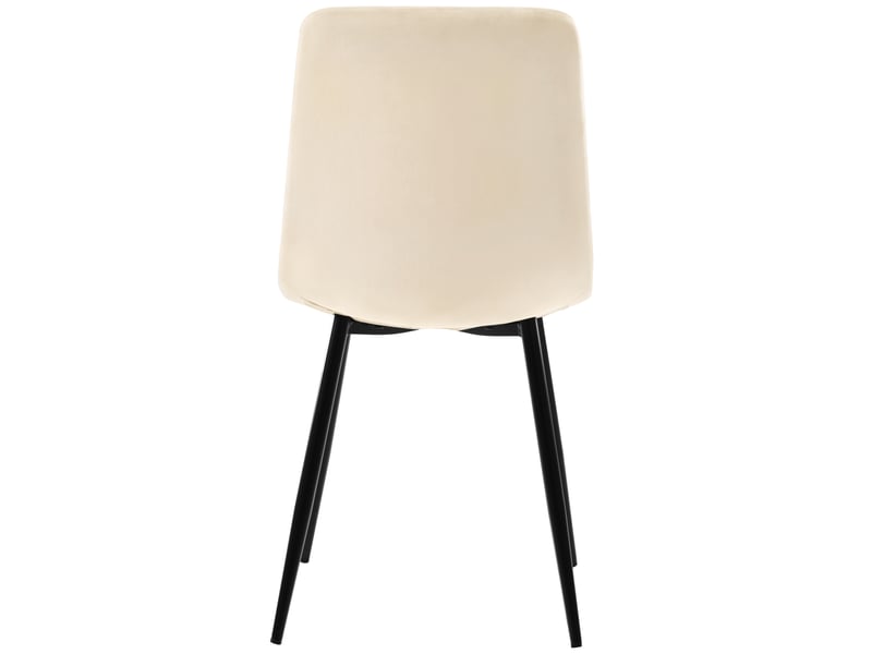  Chaise de salle à manger 44x46x86 cm lot de 4 en velours beige, dossier élevé  - Conforama E