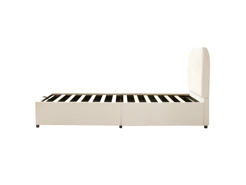 Lit coffre 90x200 cm, lit enfant, lit simple avec sommier à lattes et tête de lit, lit junior, velours, beige | Leroy Merlin Lit coffre 90x200 cm, lit enfant, lit simple avec sommier à lattes et tête de lit, lit junior, velours, beige | Leroy Merlin