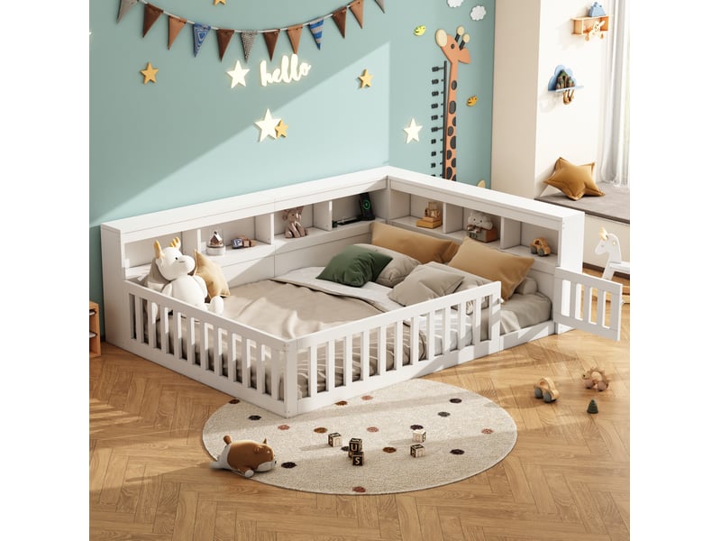  Lit de jour 140x190 cm avec rangement, prises usb et sommier blanc  - Conforama B