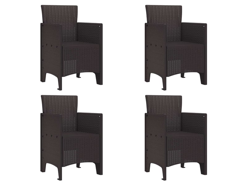  Lot de 4 chaises de jardin, chaises d'extérieur marron polypropylène cf30085  - Conforama B