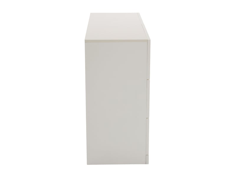 Commode avec 6 tiroirs de rangement pour salon et chambre en panneaux de particules 120×40×82 cm blanc crème  - Conforama D