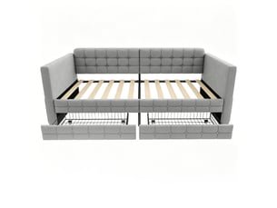Lit banquette 90x190 cm <strong>BGSRYAO</strong>  <strong></strong> coloris gris
