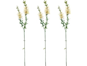 Fleurs artificielles lot de 3 tiges rouges forme goupillon 2 têtes aspect naturel décoration mariage intérieur hôtel réaliste