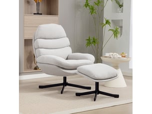Fauteuil relax manuel pivotant  MAISENTIEL  Polyester blanc vendu A l'unité