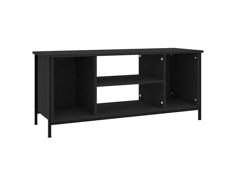 Meuble tv - banc tv - meuble de rangement noir 102x35x45 cm bois d'ingénierie  - Conforama A