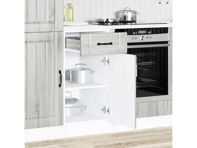  Meuble de rangement, armoire de cuisine lucca sonoma gris bois ingénierie shl8095  - Conforama A