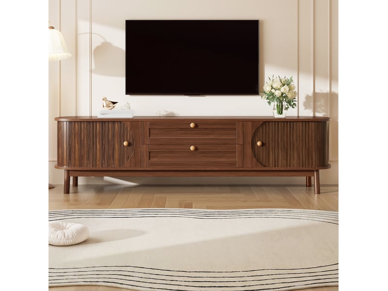  Meuble tv modenvie avec rangement 170 x 39,5 x 46 cm mdf noyer  - Conforama B
