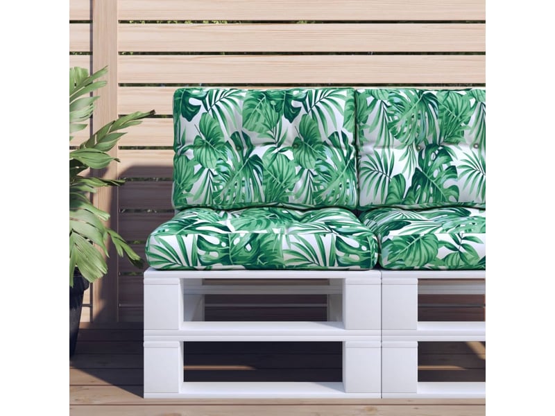  Coussin de palette, coussin de chaise, coussin de canapé motif de feuilles 50x40x12 cm tissu cf55383  - Conforama B