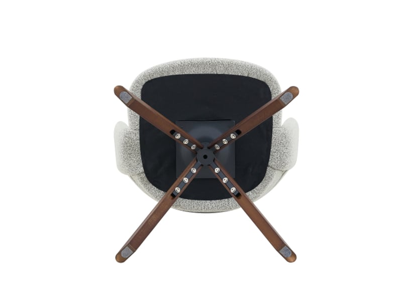 Ensemble de 2 chaises pivotantes rétro-luxe gris clair – dossiers incurvés, pieds bois de noyer, rotation 360° silencieuse - Conforama E
