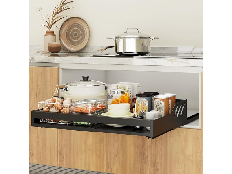  Tiroir coulissant télescopique cuisine largeur réglable 32-52cm  - Conforama C