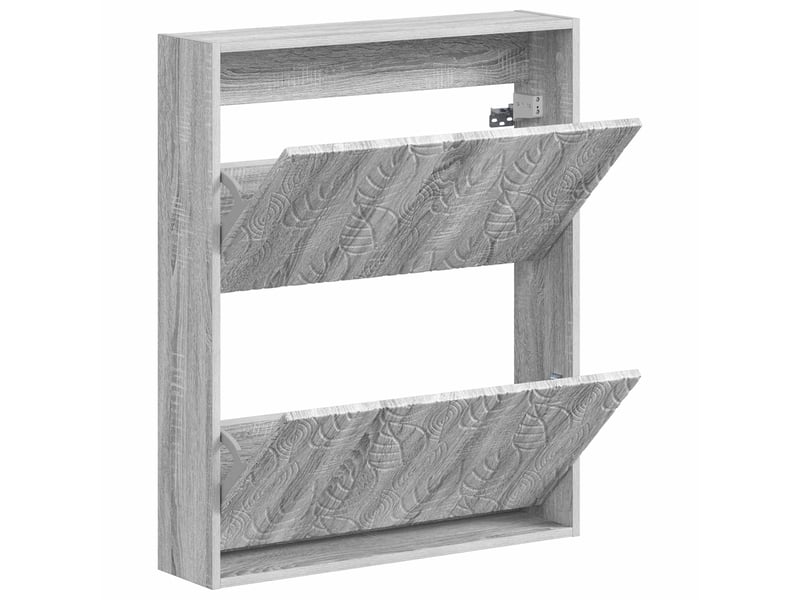  Meuble à chaussures mural, armoire à chaussures delft 71x17x86 cm sonoma gris  - Conforama C