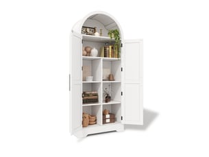 Vitrine coloris blanc 4 étagère(s) MODENVIE - 70 cmx170 cm