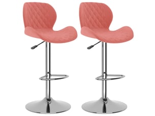 Lot de 2 tabouret de bar, chaise de bar rose velours shl53039
