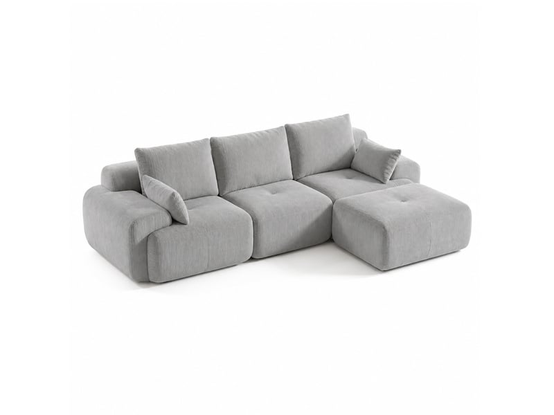 Canapé modulaire à compression, en tissu velours - Conforama A
