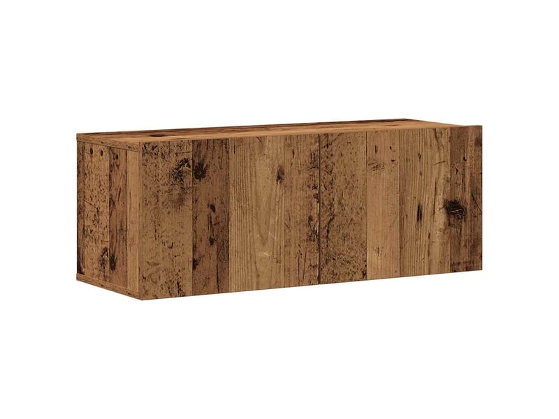  Lot de 4 meuble tv mural, meuble tv suspendu vieux bois bois d'ingénierie shl93180  - Conforama D