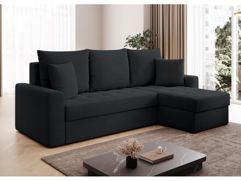 Canapé d’angle karaman 238 cm gris foncé convertible avec coffre Karaman - Conforama B