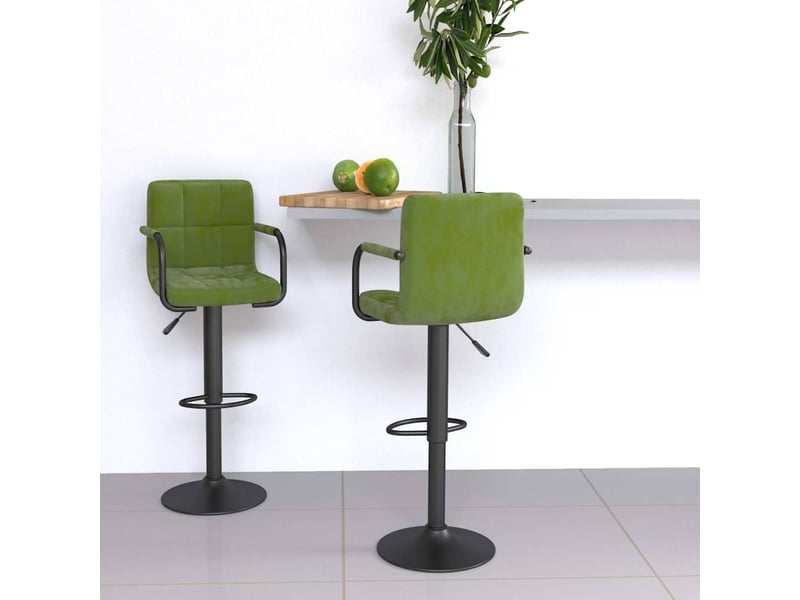  Lot de 2 tabouret de bar, chaise de bar vert clair velours shl67036  - Conforama B