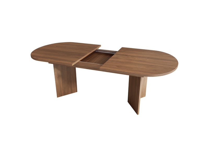  Table à manger extensible 160200x90 cm, 6-8 personnes, angles arrondis, plateau épais, style moderne - noyer  - Conforama A