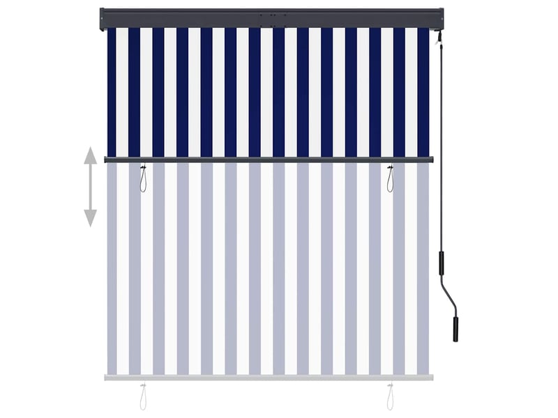  Store enrouleur, store roulant d'extérieur 140x250 cm bleu et blanc cf47323  - Conforama C