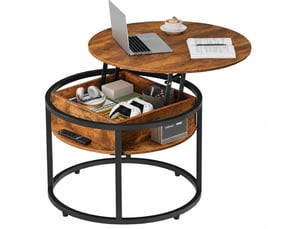 Table basse rond(e) coloris marron - 60 cmx60 cm
