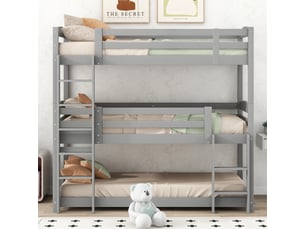 Lit superposé 90x200 cm <strong>ZOVIRA</strong> <strong></strong> coloris gris