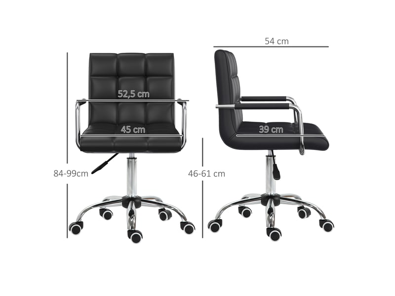  Chaise de bureau fauteuil manager pivotant hauteur réglable revêtement synthétique capitonné noir  - Conforama C