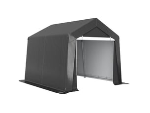 Carport tente-garage 3x3 m gris foncé étanche en acier galvanisé, porte enroulable et fenêtre d'aération