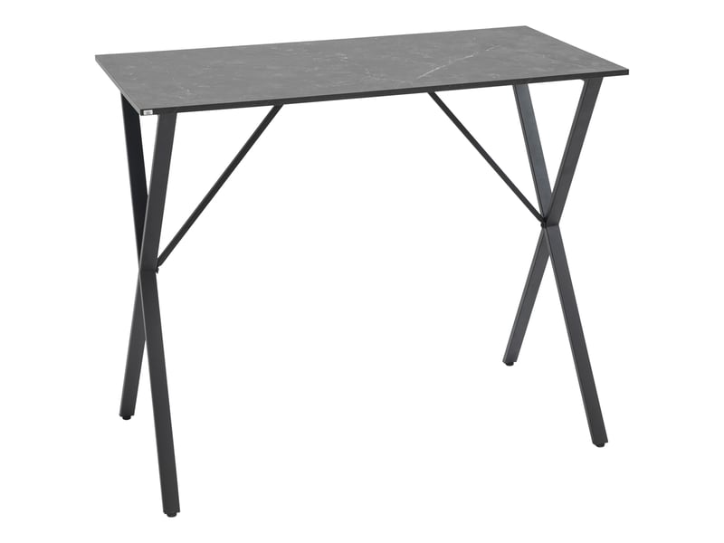  Table haute de bar style industriel effet marbre, bois et acier, 120 x 60 x 102 cm, noire  - Conforama A