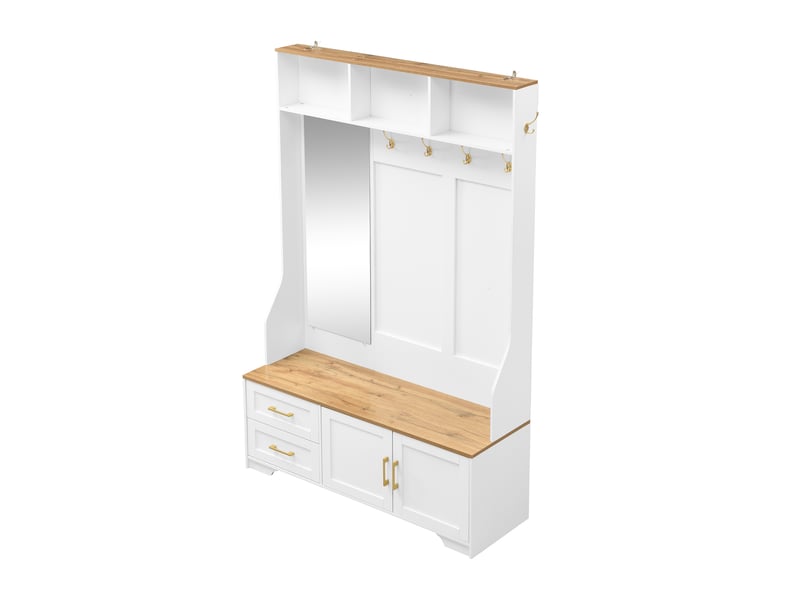  Portemanteau avec banc et rangement 120 x 187 cm en mdf  - Conforama R