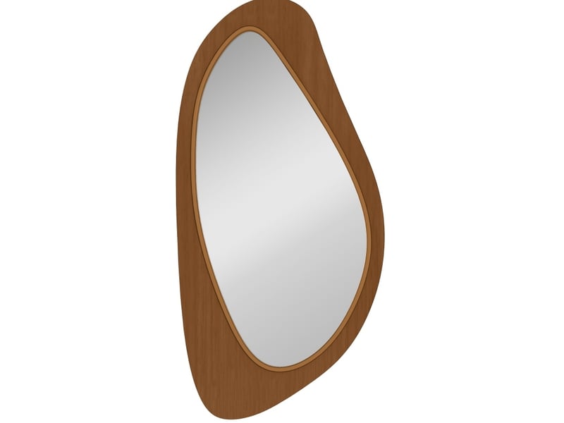 Miroir mural décoratif 91,5 x 45 x 3 cm – naturel – forme organique avec crochets métalliques  - Conforama A