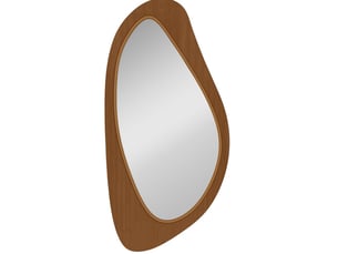 Miroir mural décoratif 91,5 x 45 x 3 cm – naturel – forme organique avec crochets métalliques