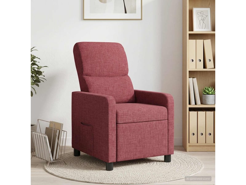Vidaxl fauteuil inclinable bordeaux polyester - Conforama B
