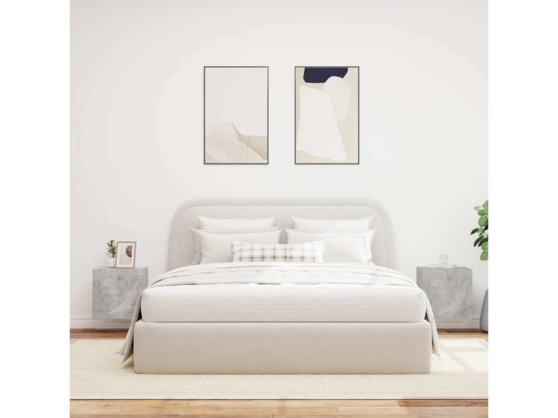  Lot de 2 meuble tv mural avec lumières led gris béton 40,5x35x40 cm  - Conforama D