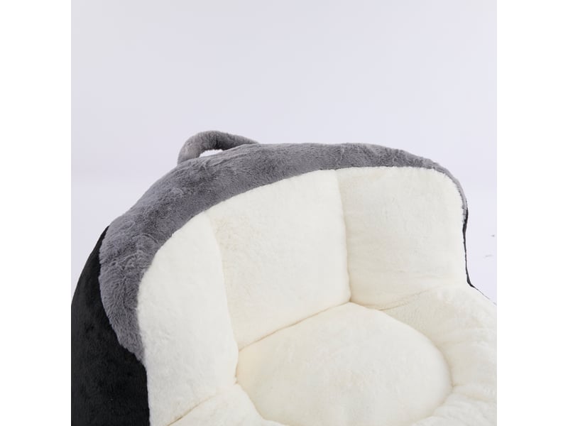  Pouf géant xxl en fausse fourrure tricolore – rembourrage en mousse  - Conforama E