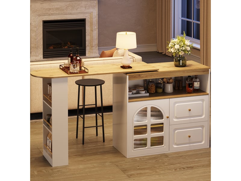  Bar blanc - 204cm table de bar blanc - Conforama D