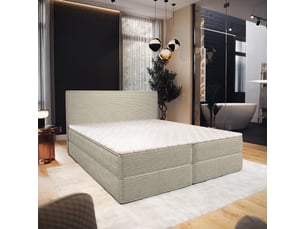 Lit avec rangement 160x200 cm <strong>MASSENO</strong> <strong></strong> coloris beige